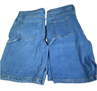 (2) C.E. Schmidt Denim Shorts Mens 36 Blue Jean Work Wear Carpenter Lot Of 2