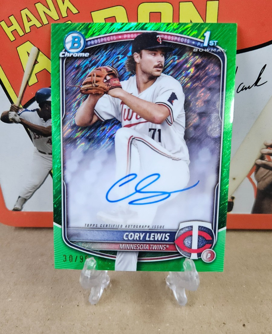 2025 Bowman Chrome Cory Lewis Green Shimmer 1st Auto 30/99