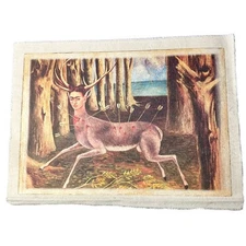 Frida Hunted Portrait New Print Bark Amate Paper Hand Printed 10 x 13 1 Of 1