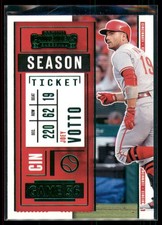 2020 Panini Contenders Joey Votto Season Ticket Green #27 Cincinnati Reds