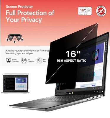 16 Zoll 16:9 Laptop Sichtschutz Filter - Anti Kratzer Anti Blaulicht Blendung