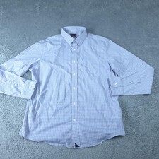 UNTUCKit Shirt Mens XL Blue Check Long Sleeve Button Up Slim Fit Stretch Casual