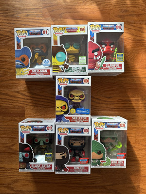 Lot of 7 Exclusive Masters Of The Universe Funko Pop! MOTU Ninjor Clawful + NEW