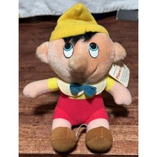 Vintage Walt Disney's Animated Film Classic Pinocchio Plush Doll Toy 7" W/TAGS