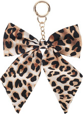 Leopard Print Bow Bag Charm for Woman, Stylish Leopard Print Bow Keychain Access