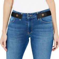 No Buckle Elastic Belt Invisible Stretch Waistband for Jeans Pants Dresses 2448
