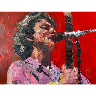 Original Impasto Stu Mackenzie King Gizzard Psychedelic Wall Art Painting 16''