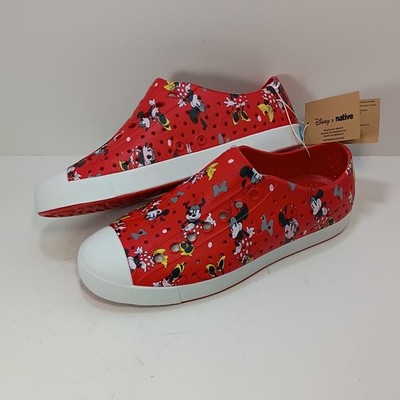 Disney Native Minnie Mouse Shoes Womens Size 8 Red Slip On Sneakers 6M NWT!