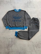 Adidas Trefoil 1980s Men's Vintage Big Logo Tracksuit Gray Sweatshirt/Pants