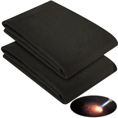 2 Pack 12x28 Inch Fireproof Welding Blanket & Pad, 5mm Thick Carbon Felt Heat...