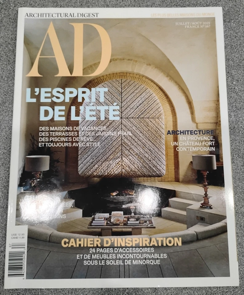 French Design Magazines 1 ARCHITECTURAL DIGEST 2021 and 2 IDEAT 2016, LIKE NEW! - Image 3 of 4