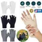 Summer Fingerless Gloves UV Sun Protection Driving Nonslip Touchscreen Half Fing