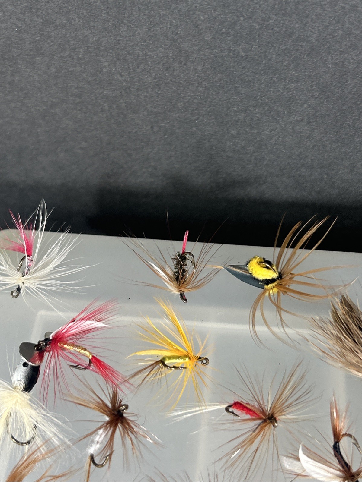 Vintage 21  Vintage Mini Fly Fishing Feathered Lure Poppers With Tackle Box - Image 5