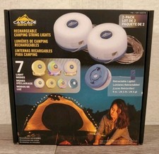 Nib Cascade Rechargeable Retractable Camping String Lights 7 Light Modes 2-pack