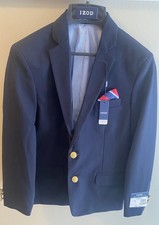 Boys 12 Reg IZOD Blue Indigo Stretch Extensible 2 Button Boys Blazer NWT
