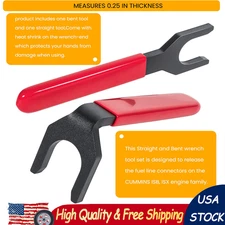 13260 Fuel Line Disconnect Tool Straight & Bent Wrench for Cummins ISB and ISX