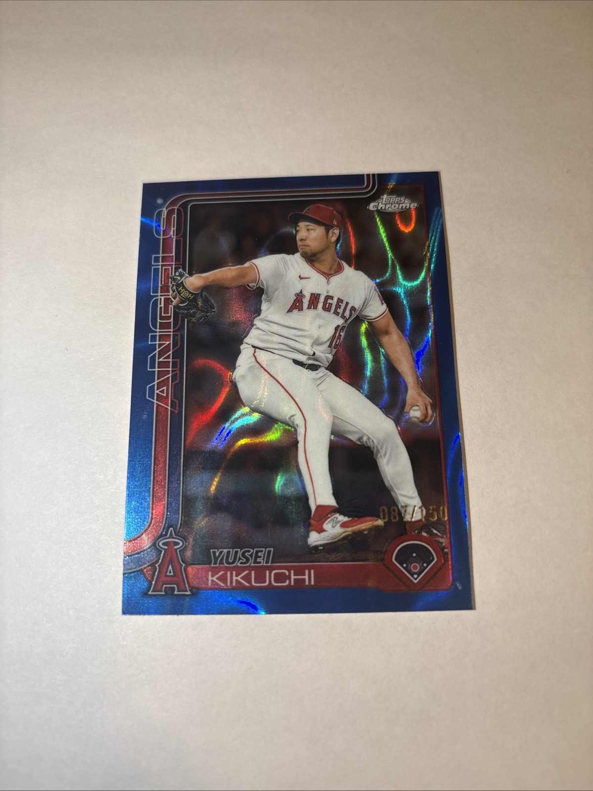 2025 Topps Chrome Update #USC59 Yusei Kikuchi Blue Wave Refractor /150