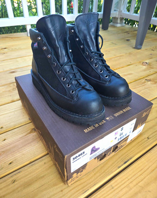 Danner Men's Black Leather Waterproof Hiking Boots Lace-Up Ankle US 8 EE 30465