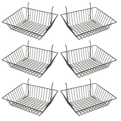 Econoco Multi Fit Sloping Wire Baskets, Fits Slatwall Pegboard or Gridwall, S...