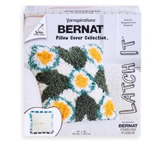 NEW Bernat Latch Hook Kit Pillow Cover Kit Yarnspirations Forever Fleece Craft