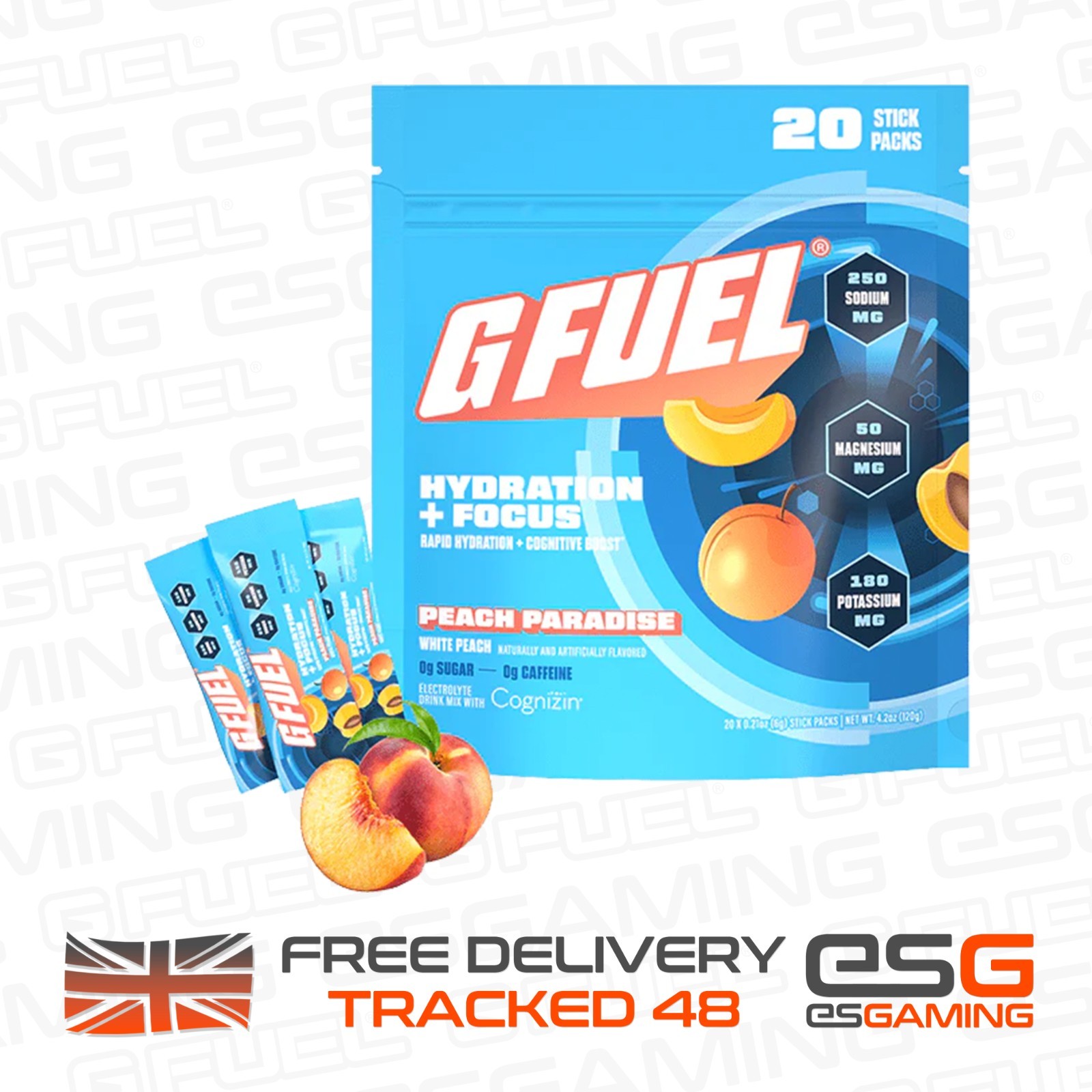 G Fuel Peach Paradise Pack | Hydration + Focus | 20 Servings | UK Seller | GFuel