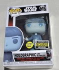 Star Wars GITD Holographic Luke Skywalker Entertainment Earth Funko Pop 615 GLOW