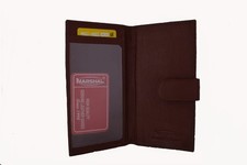 Genuine Leather Basic Checkbook Holder with Snap Closure Burgundy
