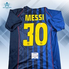 Lionel Messi Autographed Barcelona 2004-2005 30 3rd Jersey W/ Beckett COA BAS
