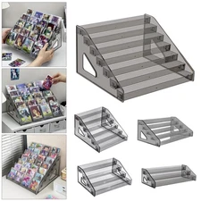 Gray Durable Acrylic Collector Card Display Stand Rack Shelf For Trading Cards