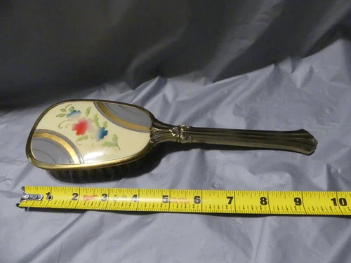 Vintage 10" Hairbrush - 10" Metal Handle - 4" x3" Brush Head