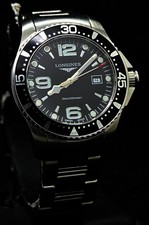 Longines HydroConquest L3.640.4 Swiss Rotating Bezel Black Watch 'Box and Paper'