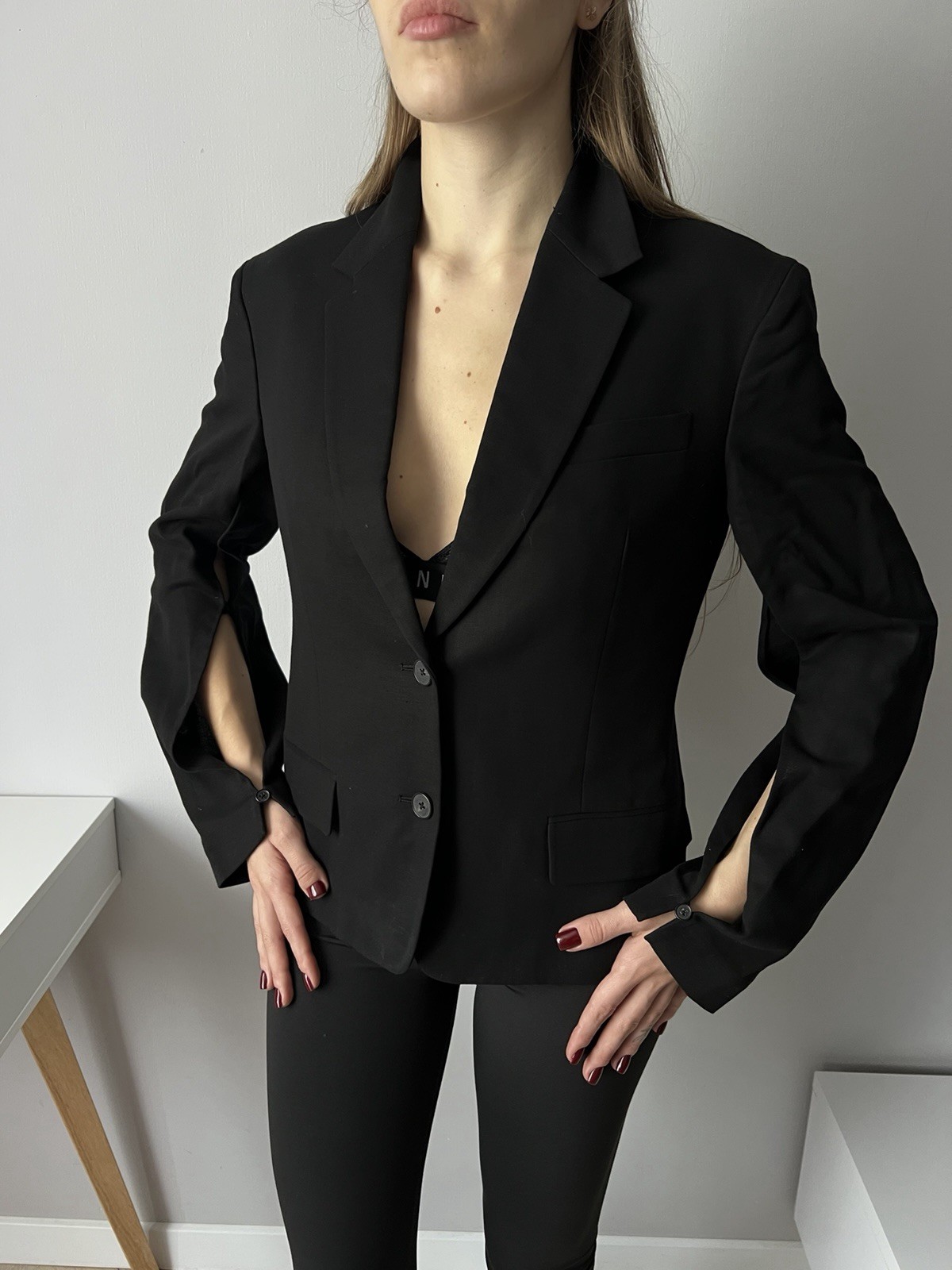 Jil Sander Black Cropped Blazer Jacket Minimalist Designer Made In Italy Women