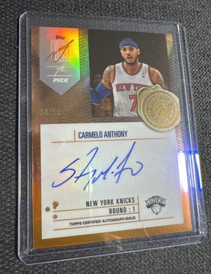 2025-26 Topps Signature Carmelo Anthony Signature Blend Gold 34/50 On Card Auto