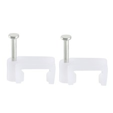 Flat Cable Clip Nail Coaxial Tacks Wire Clips 10mm White 200pcs