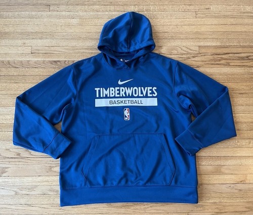 Minnesota Timberwolves Pullover Nike Dri-Fit Hoodie Mens L Blue EUC NBA