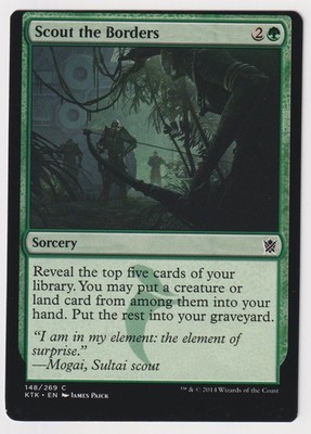 Miscut Scout the Borders LP Khans of Tarkir MTG Magic Factory Error Misprint!