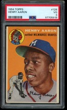 1954 Topps #128 Hank Aaron PSA 3 RC Rookie Milwaukee Braves  (5918)