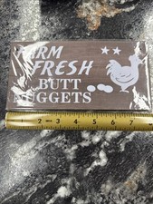 Farm Fresh Butt Nuggets Eggs Sign - Chicken Decor - Rustic Kitchen Wall Art
