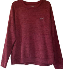 Greg Norman Mens XL Burgundy Golf Pullover Crewneck Sweatshirt Shark Logo