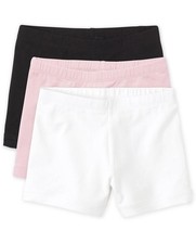 The Children's Place Girl's Cartwheel Shorts, Multicolor Black/Shell/White 3...