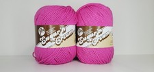 Sugar 'n Cream Lily Cotton Yarn Hot Pink Medium 4 Weight Lot of 2