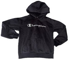 Champion Youth Small 6/7 Hoodie Black Pullover Sweatshirt Long Sleeve