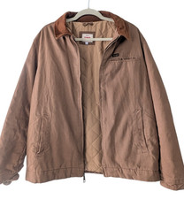 Wrangler Work Jacket Quilt Lined Corduroy Collar Large Brown Chore Coat 1795787