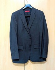 HUGO Men’s Grey Suit Jacket Blazer 38R Single-Breasted Two-Button Notch