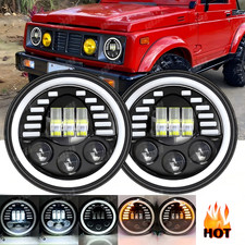 For 1986-1995 Suzuki Samurai 7inch Led Headlights Headlamp Hilo Beam Drl Pair