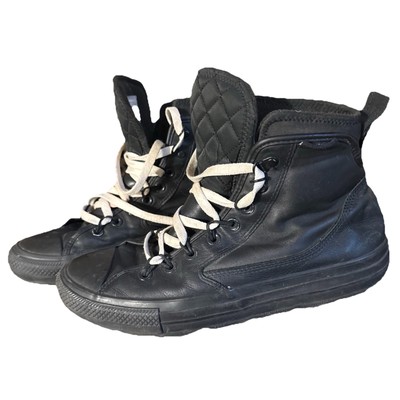 CONVERSE CTAS ALL TERRAIN LEATHER BLACK WATERPROOF SNEAKER High M 8.5 Size US
