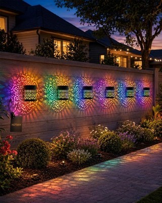 Solar Mandala Projector Waterproof Outdoor Garden Patio Light