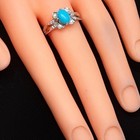 1.37ctw Turquoise & White Sapphire 925 Sterling Silver Ring Size 7 — photo 6