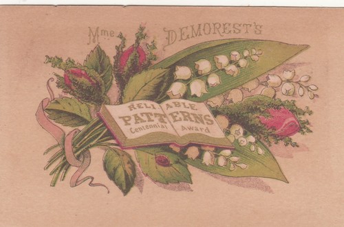 Mme Demorest Patterns Roses James H Allen Books Providence RI Vict Card ...