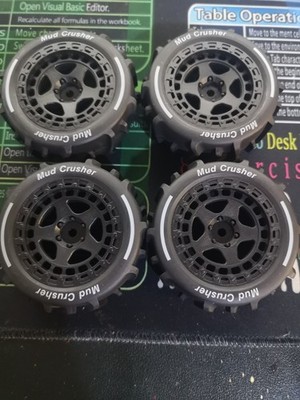 12mm HEX 70mm x 26mm Mud Crusher 4 Reifen Set ARRMA Maßstab 1:14 Typhon Grom